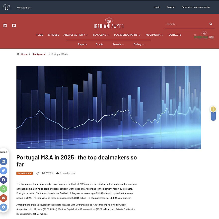 Portugal M&A in 2025: the top dealmakers so far
